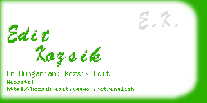 edit kozsik business card